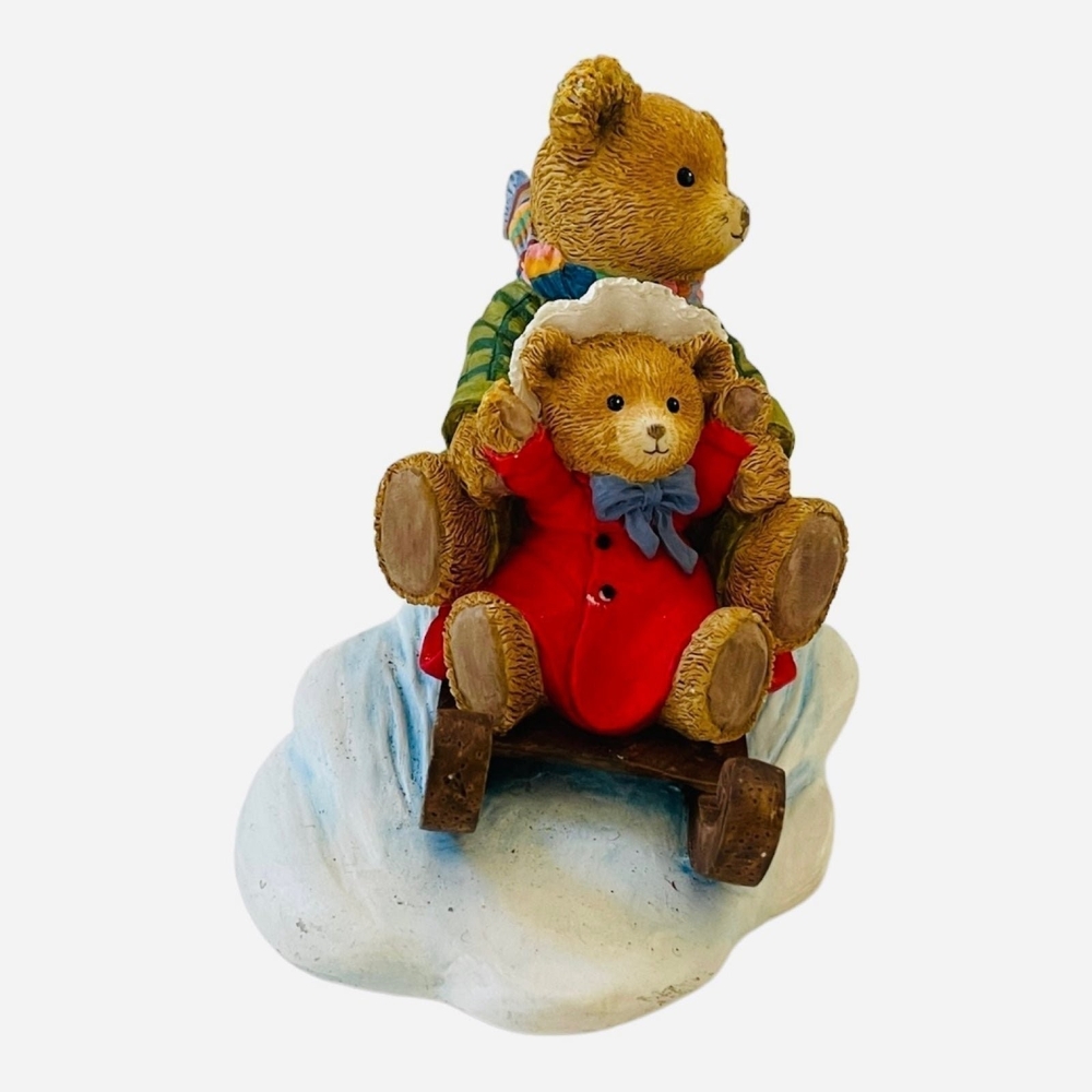 Teddies Monument Ceramic Christmas Figurine Holiday Decor Multicolored 3.5" - Picture 2 of 4